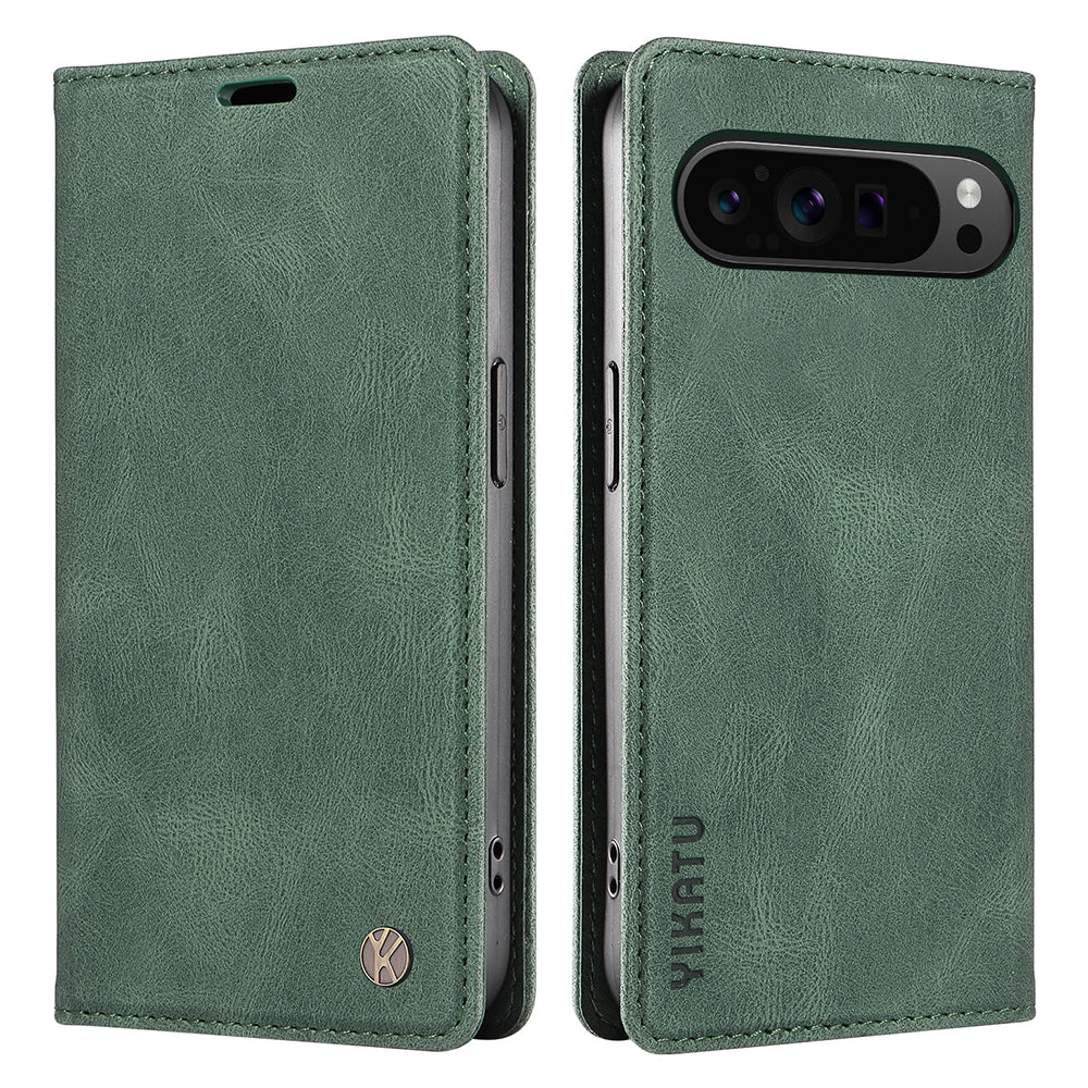 YIKATU YK-005 For Google Pixel 9 Pro Case Skin-touch Leather Card Slots Phone Cover YIKATU YK-005 For Google Pixel 9 Pro Case Skin-touch Leather Card Slots Phone Cover